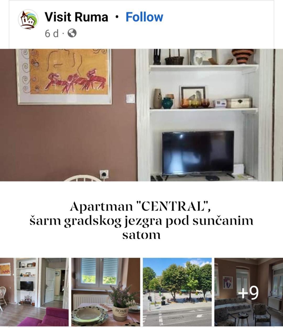 Apartman Central Ruma Zewnętrze zdjęcie